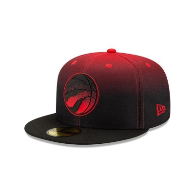 Black Toronto Raptors Hat - New Era NBA Back Half 59FIFTY Fitted Caps USA0184527